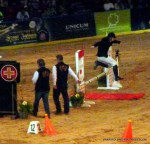 Szöllösi didn’t lose her horse she is still on the race to reach the car to show her&nbsp;horsepower!